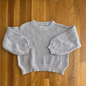 I Love Mr Mittens Waffle Sweater, XS/S, Grey